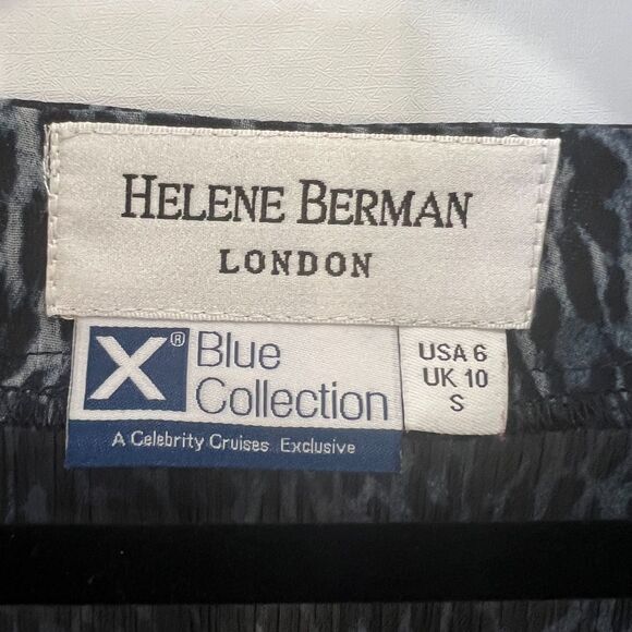 Helene Berman London Leopard Print Top Blue Collection Celebrity Cruises USA 6 - Picture 2 of 8